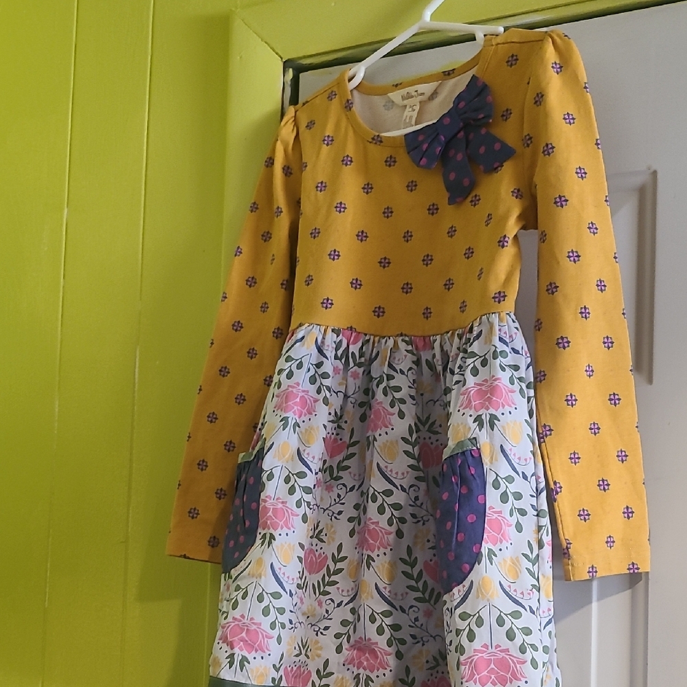 Matilda Jane Yellow and Pink Floral Kids Dress